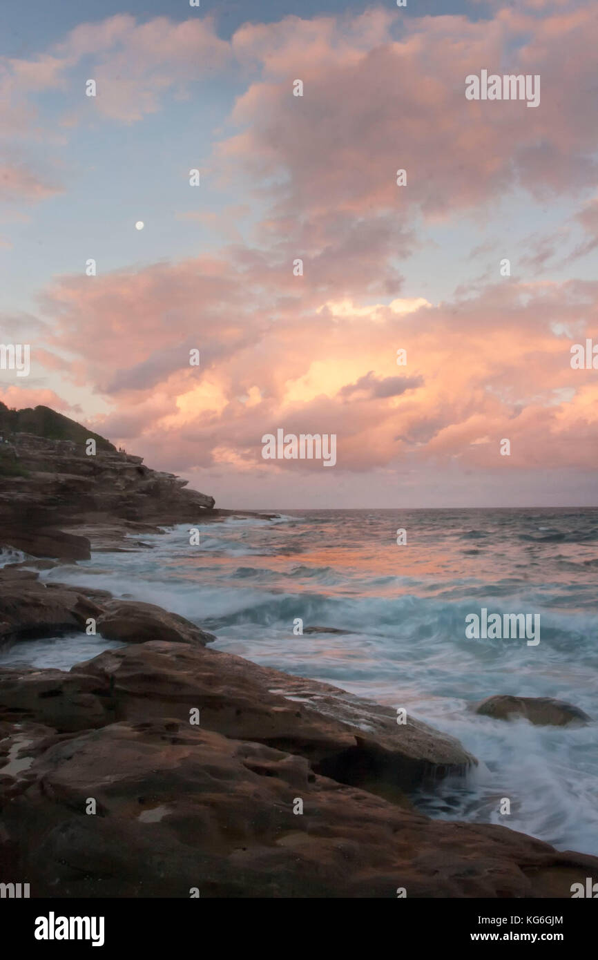 Seascape with rocks Bondai, Sydney Stock Photo