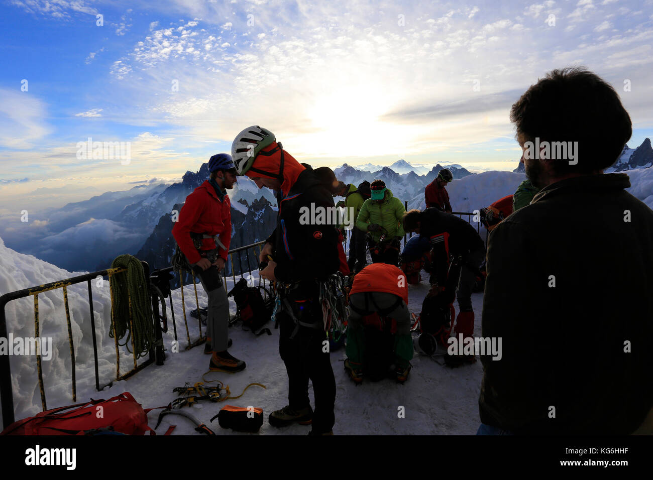 Adventurous Mountain Climbers of Chamonix Stock Photo