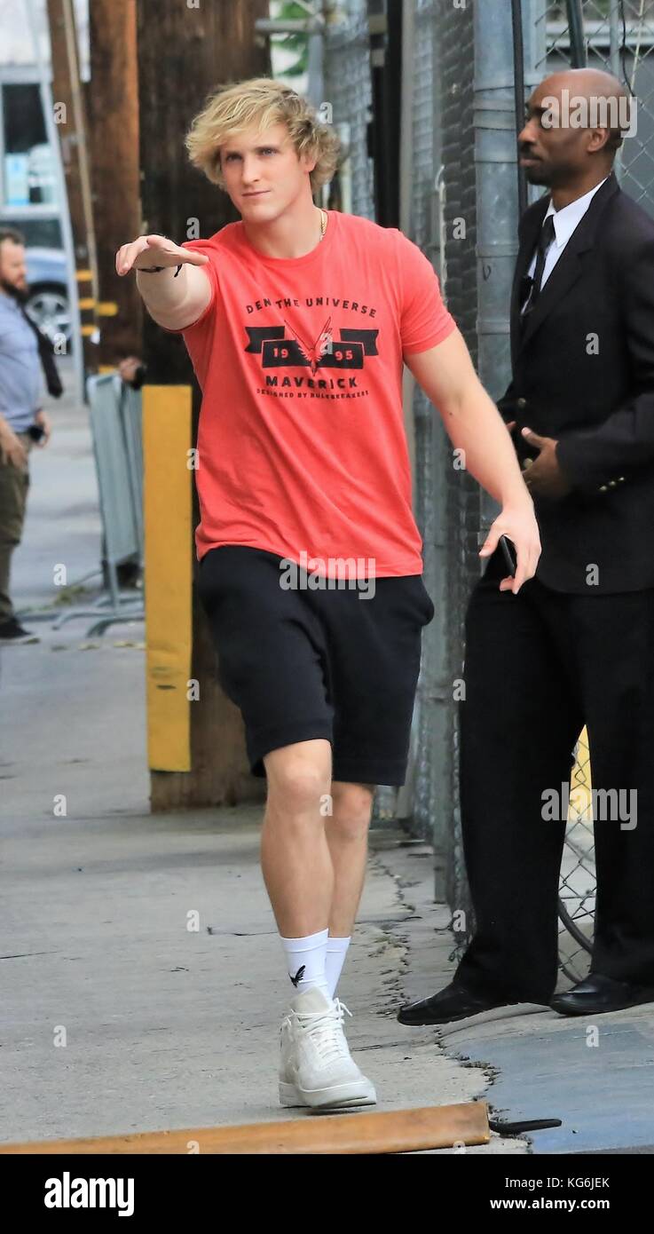 Logan Paul arrives at the 'Jimmy Kimmel Live!' studio Featuring: Logan Paul  Where: Hollywood, California, United States When: 03 Oct 2017 Credit:  WENN.com Stock Photo - Alamy