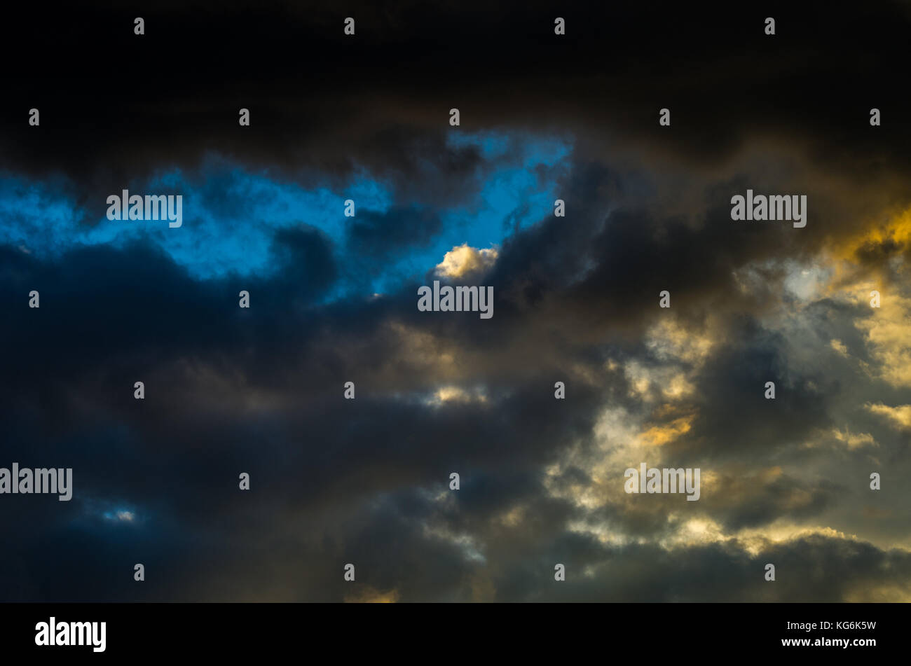 Dramatic sunset sky with colorful clouds after thunderstorm Stock Photo ...