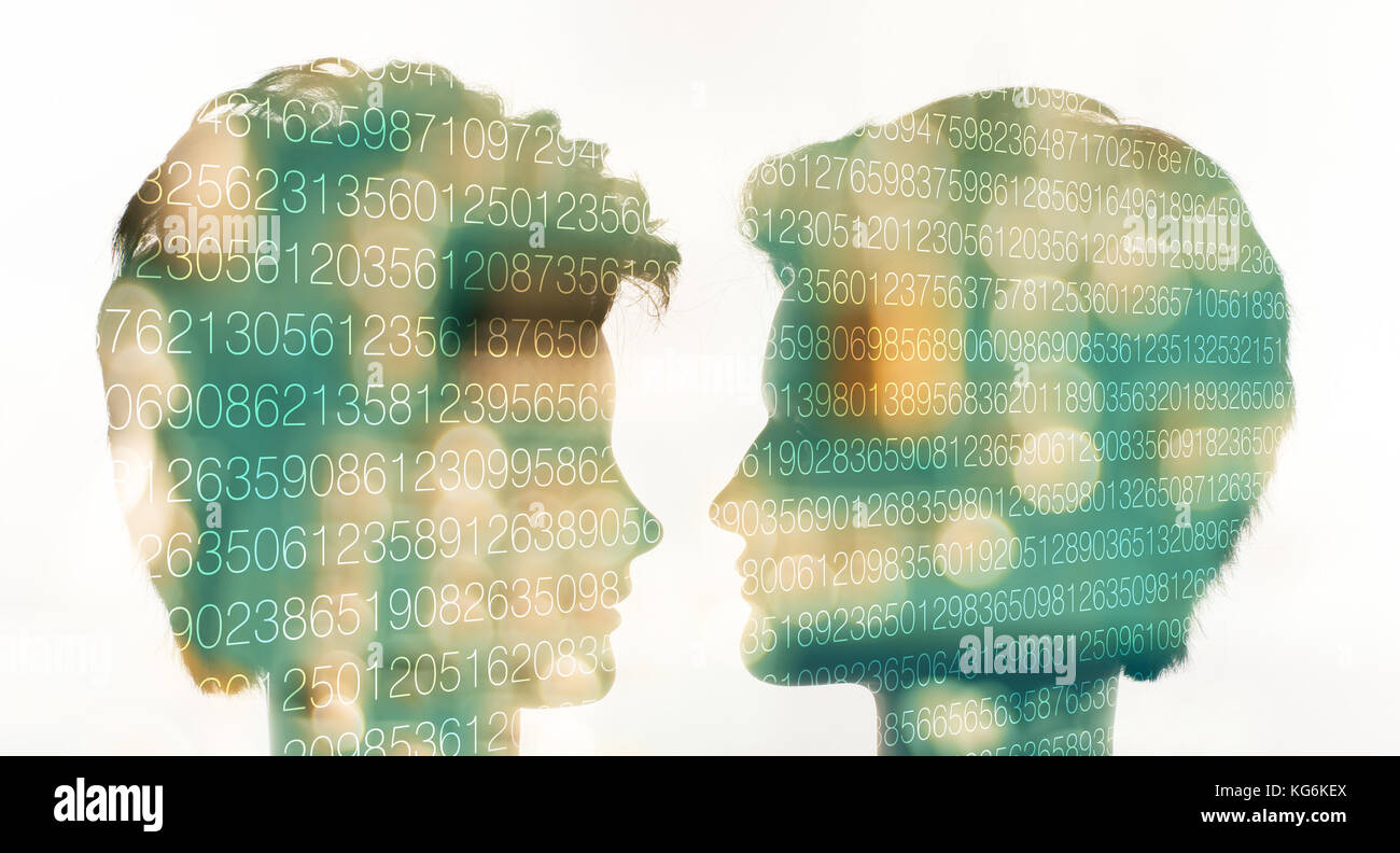 Robot body part, new artificial intelligence head Stock Photo