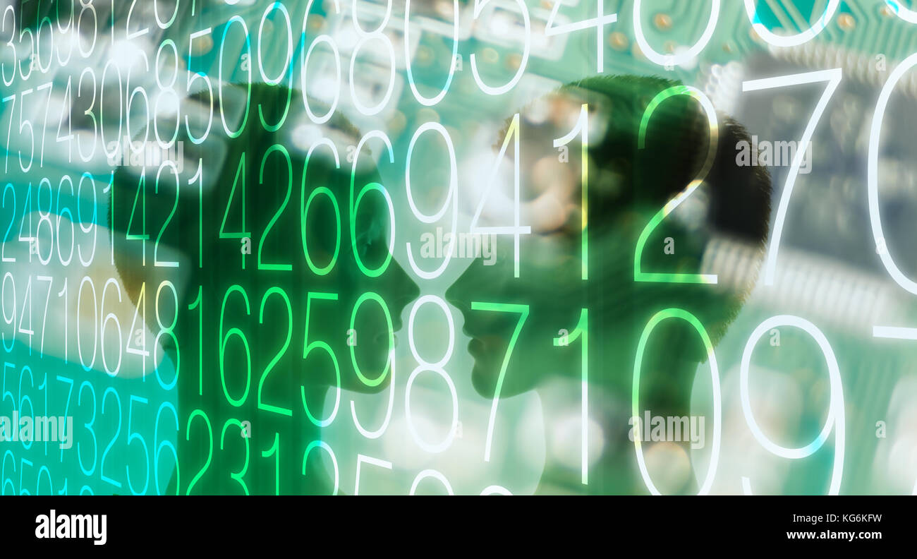 Artificial intelligence write new computer algorithm Stock Photo