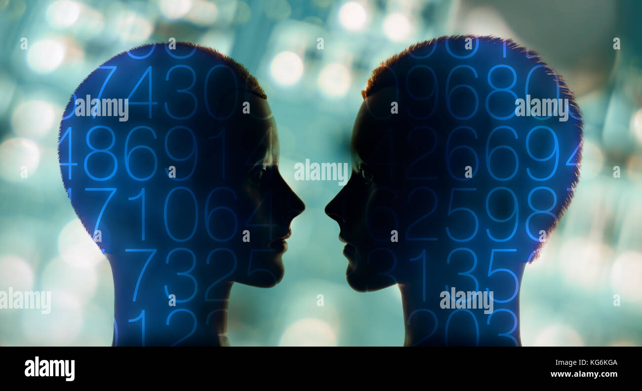 Artificial intelligence connected to computer network Stock Photo