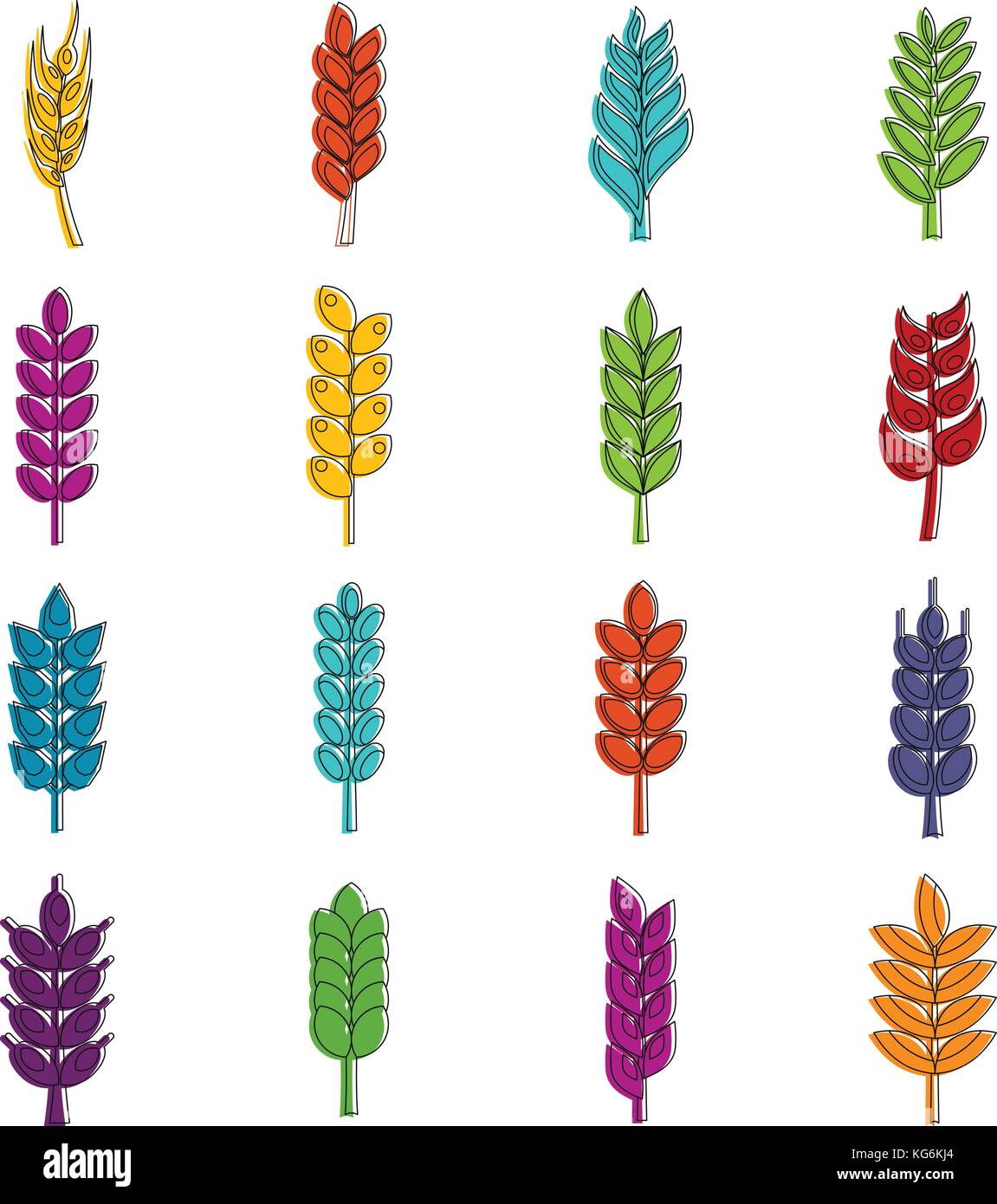 Ear corn icons doodle set Stock Vector Image & Art - Alamy