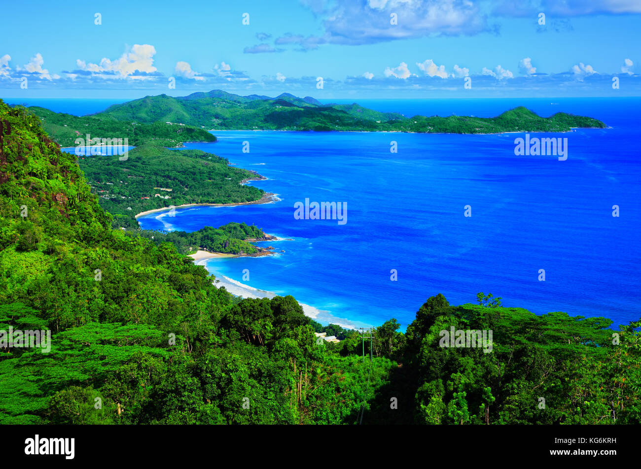 West coast of the Island Mahé, Republic of Seychelles. Bay Grand Anse