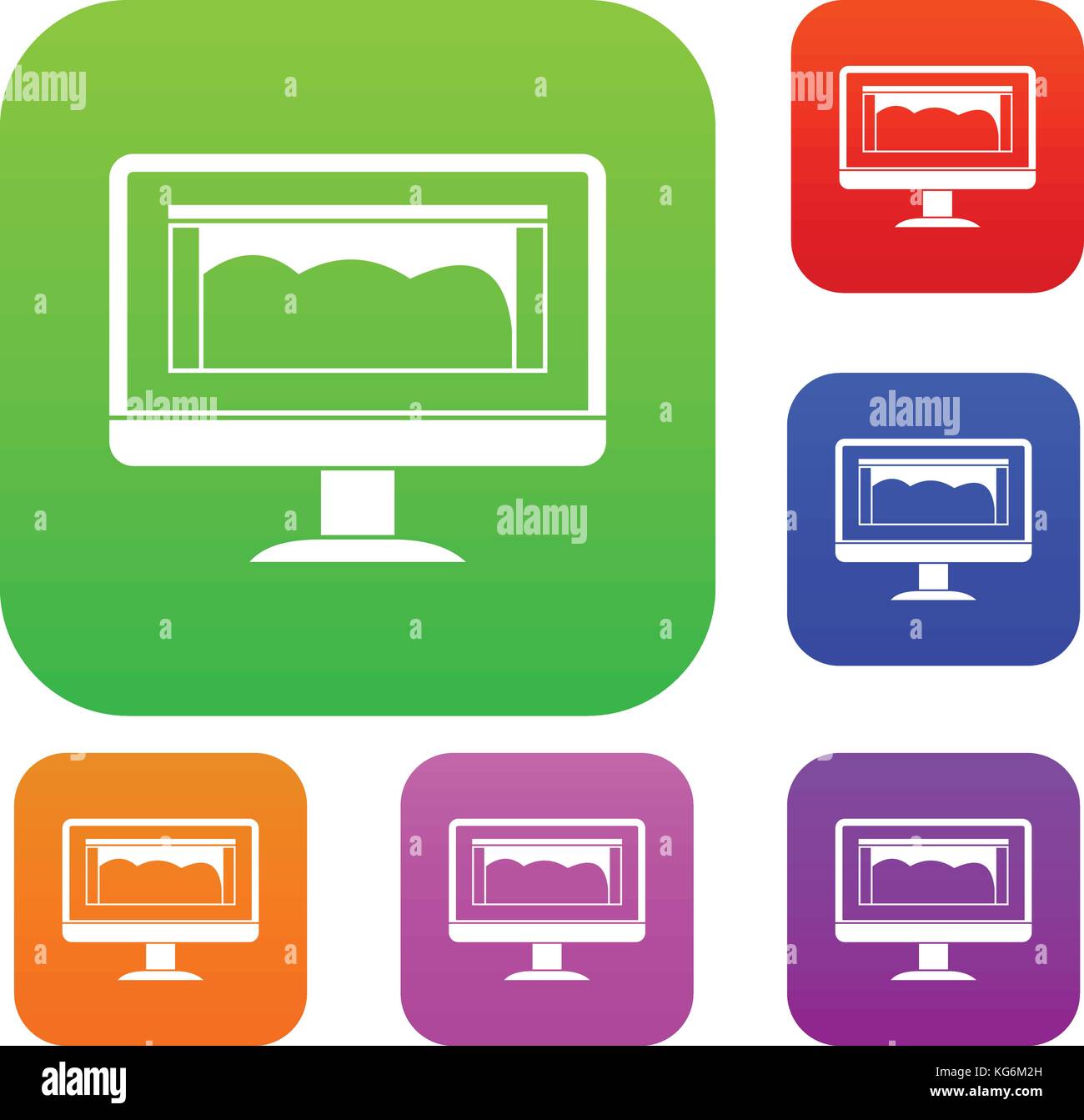 Drawing monitor set color collection Stock Vector Image & Art - Alamy