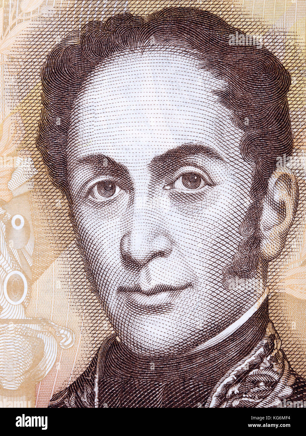 Simon Bolivar portrait from Venezuelan money Stock Photo Alamy
