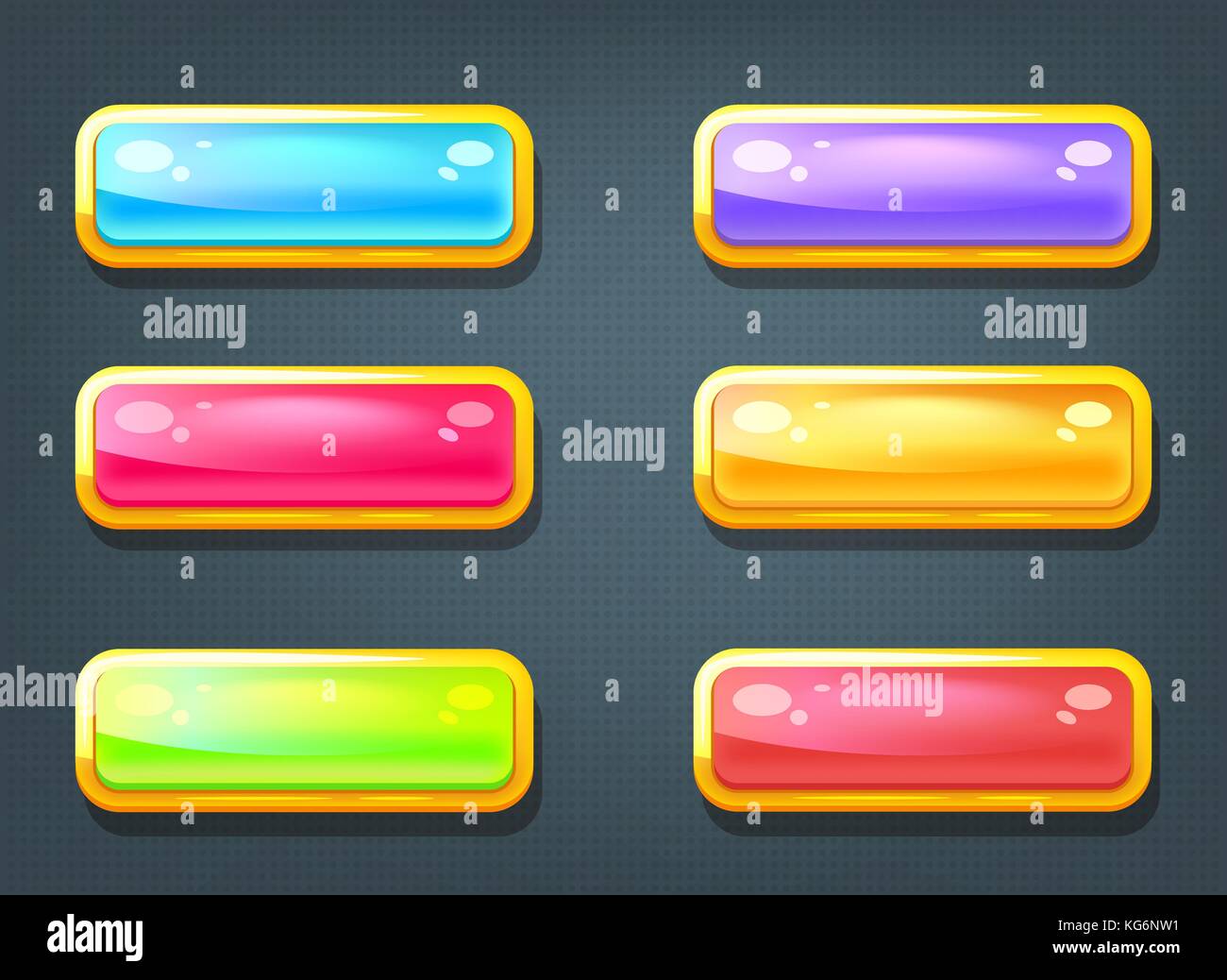 set of game colorful buttons Stock Vector
