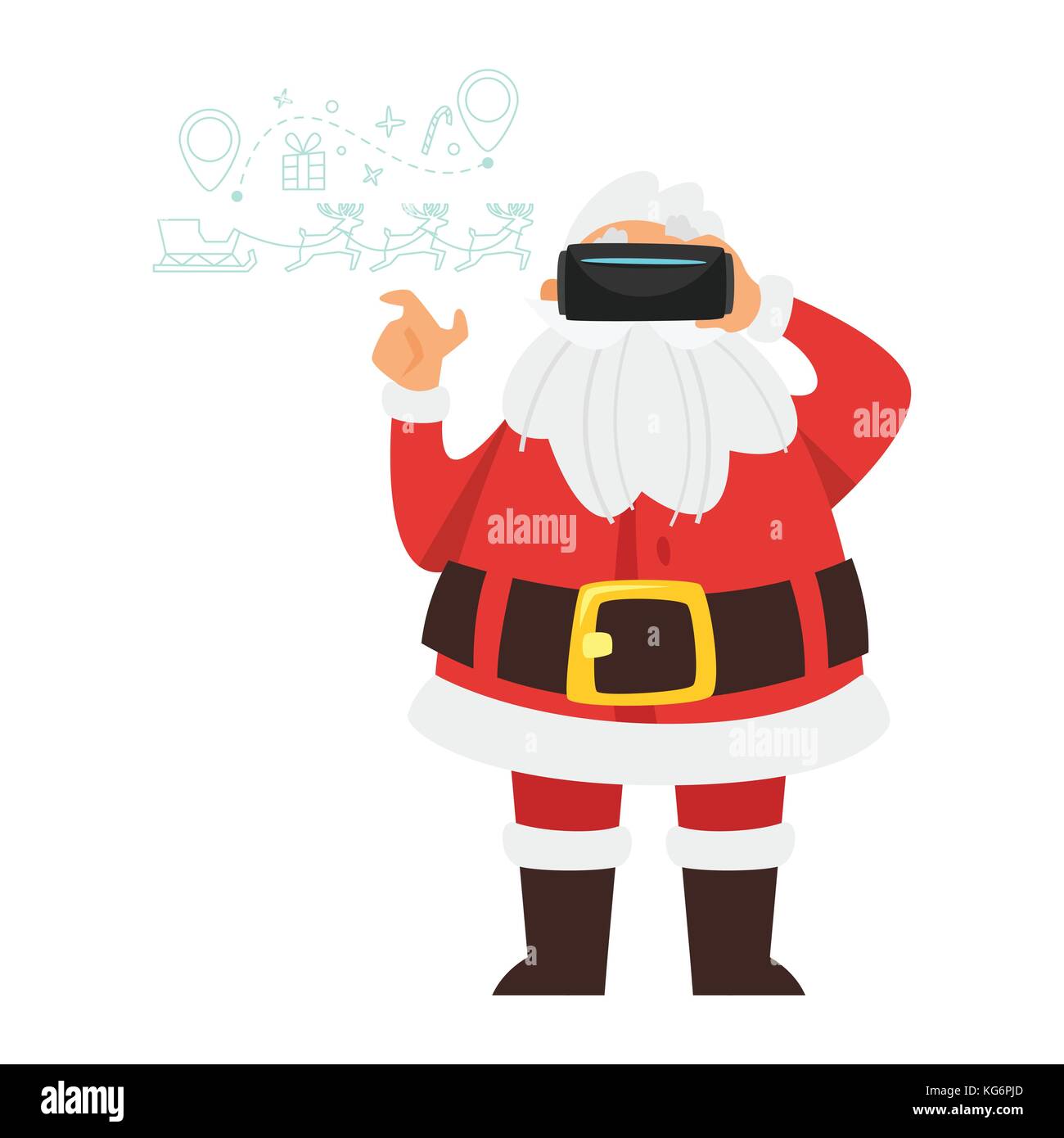 Claus wearing virtual reality glasses Stock Vector