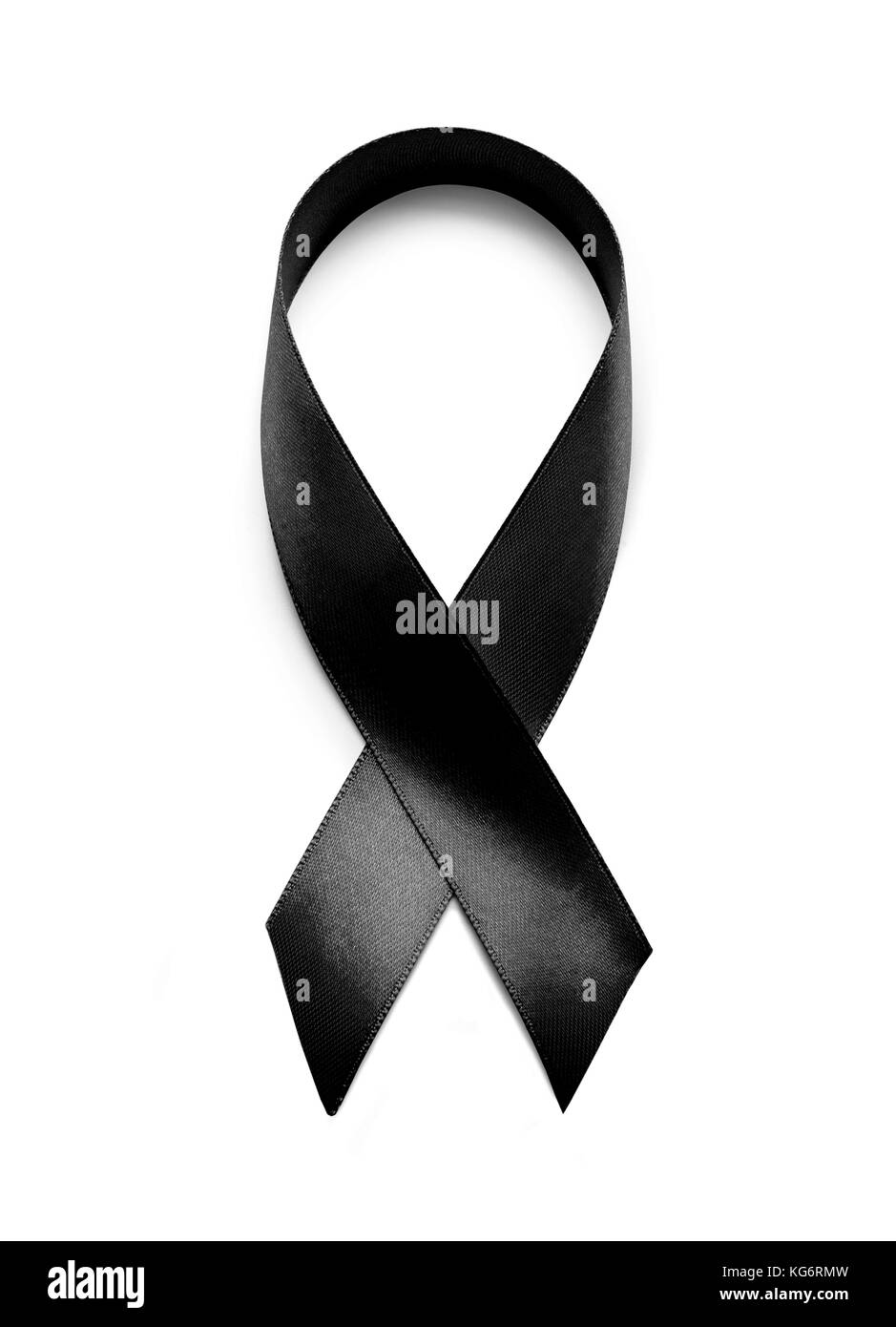 black ribbon aids awareness isolated on white background Stock Photo