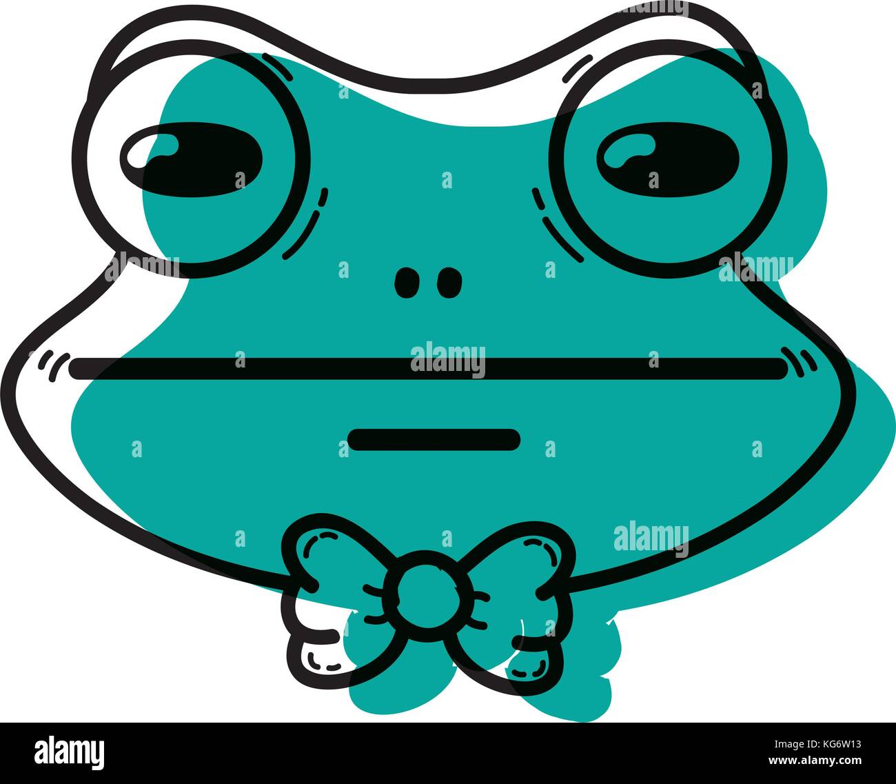 color cute frog head wild animal vector illustration Stock Vector Image