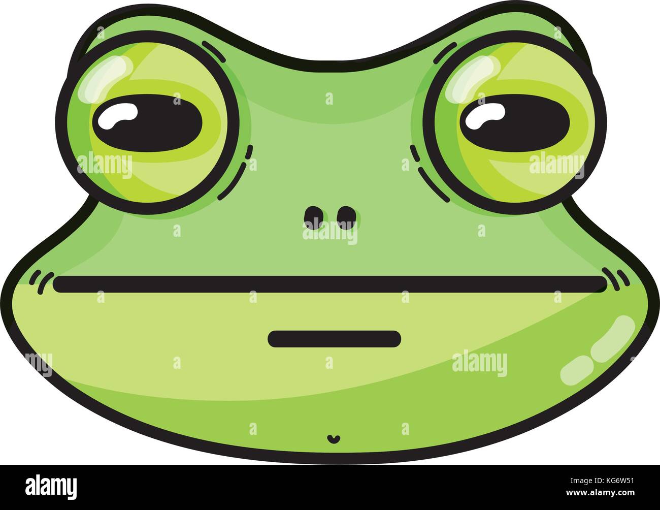 cute frog head wild animal vector illustration Stock Vector Image & Art