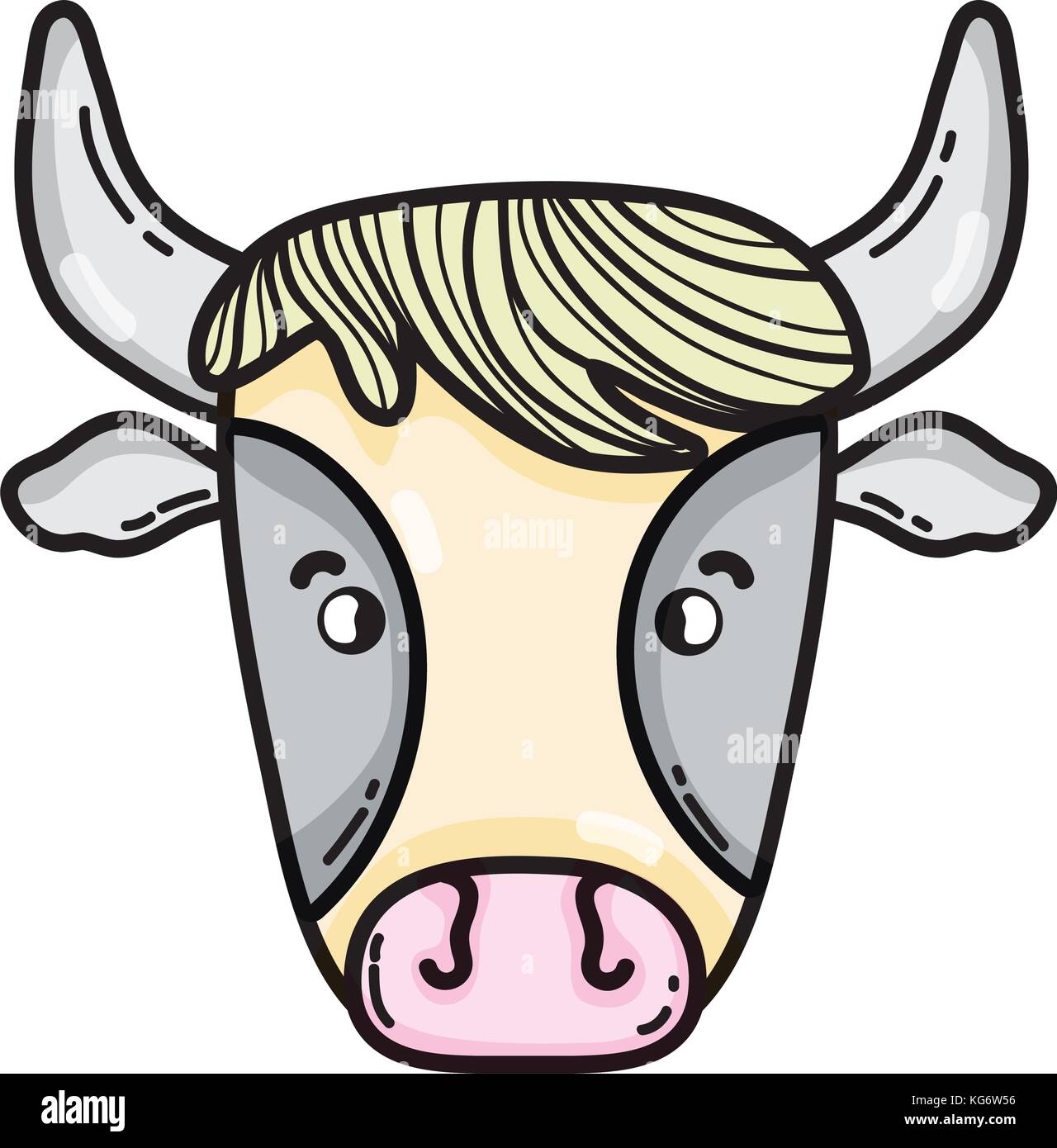 cute cow head farm animal vector illustration Stock Vector Image & Art ...