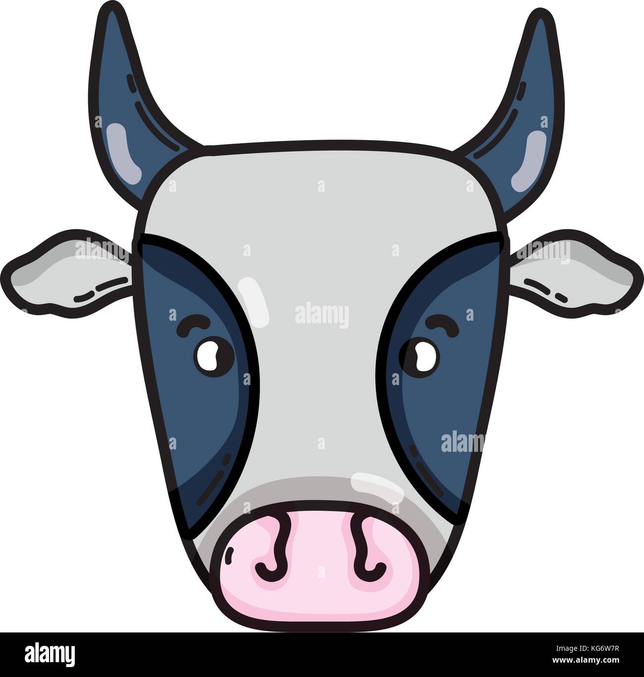 cute cow head farm animal vector illustration Stock Vector Image & Art ...