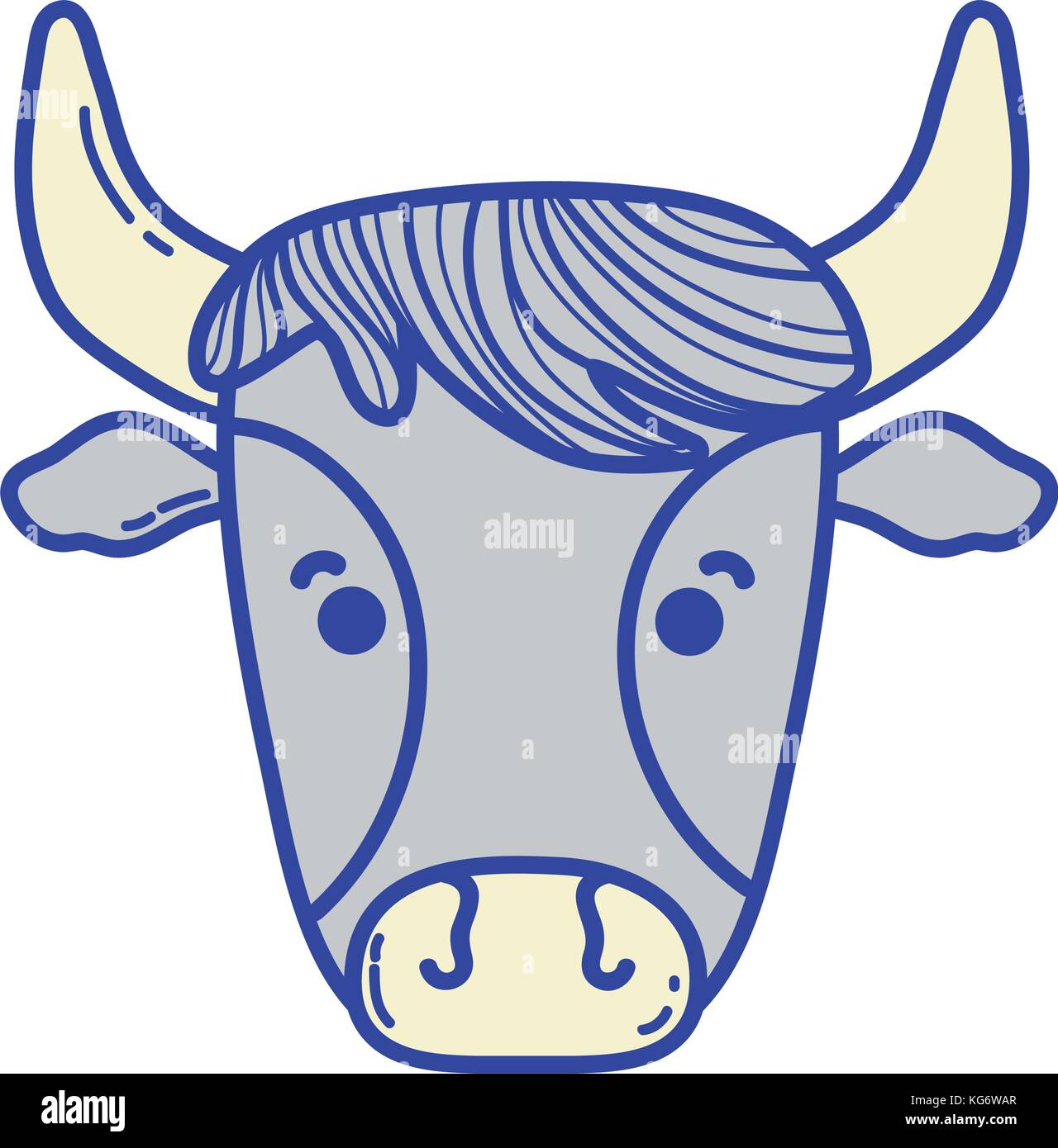 cute cow head farm animal vector illustration Stock Vector Image & Art ...