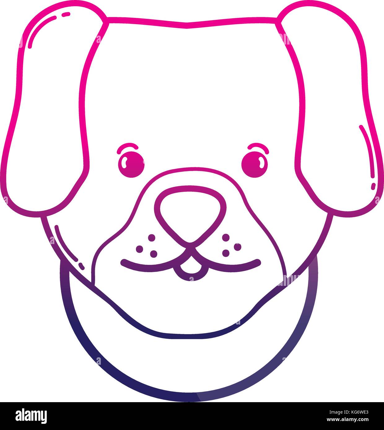 line cute dog head pet animal vector illustration Stock Vector Image ...