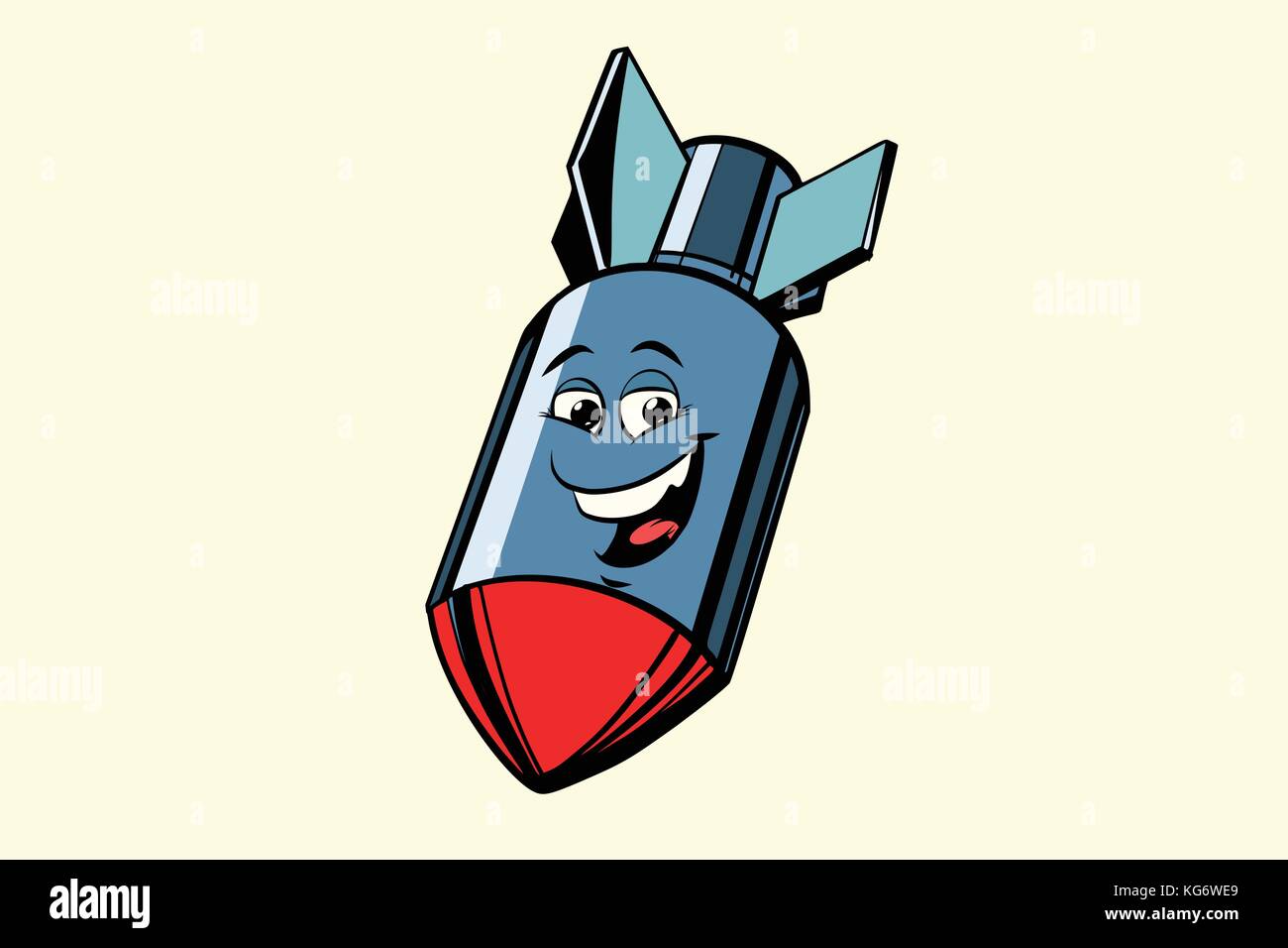 aerial bomb cute smiley face character. Comic book cartoon pop art illustration retro vector Stock Vector