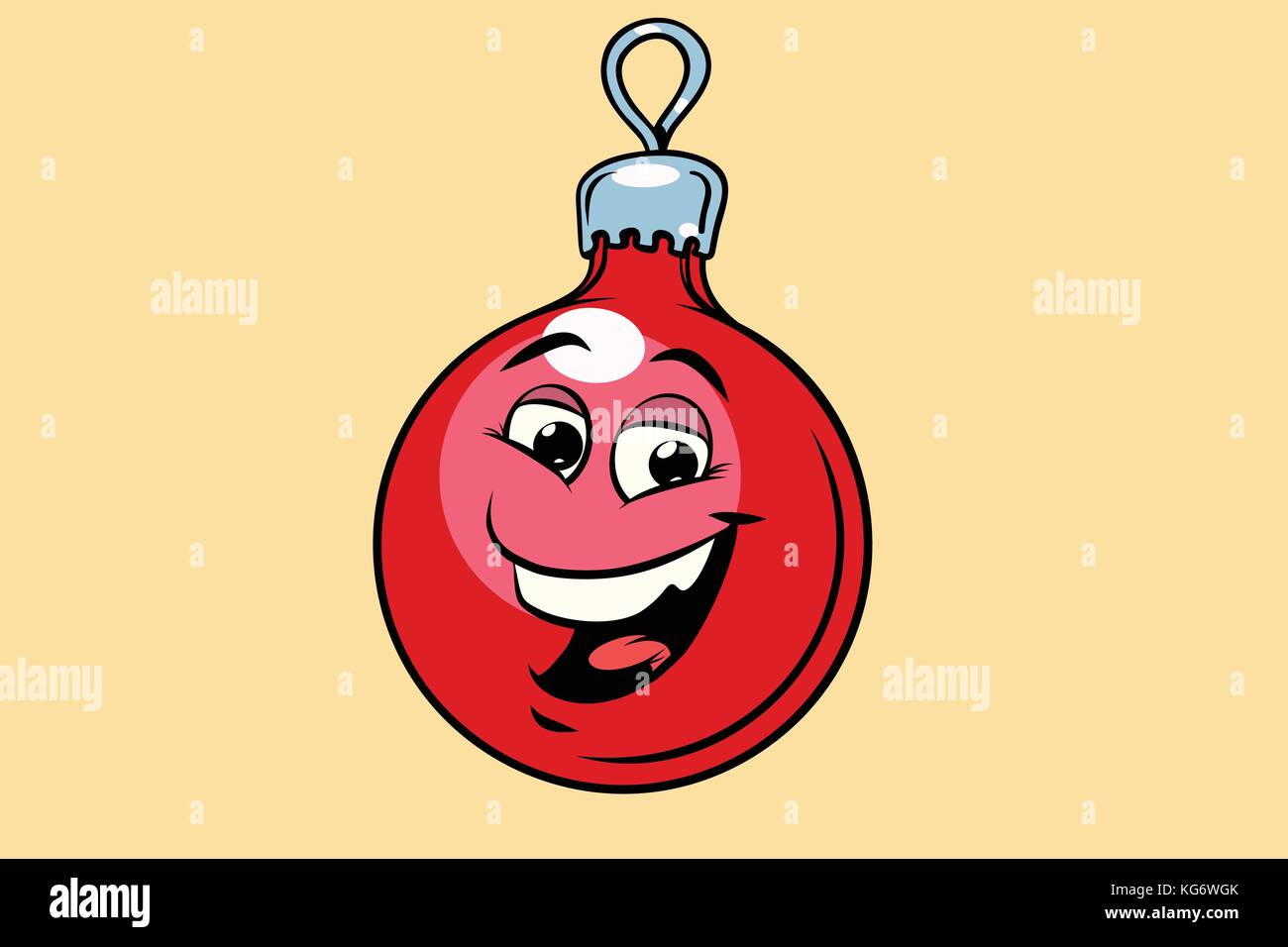 Christmas ball decoration cute smiley face character. Comic book cartoon  pop art illustration retro vector Stock Vector Image & Art - Alamy