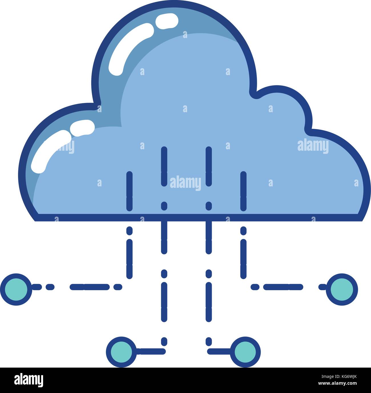 cloud data with circuits to connection server vector illustration Stock ...