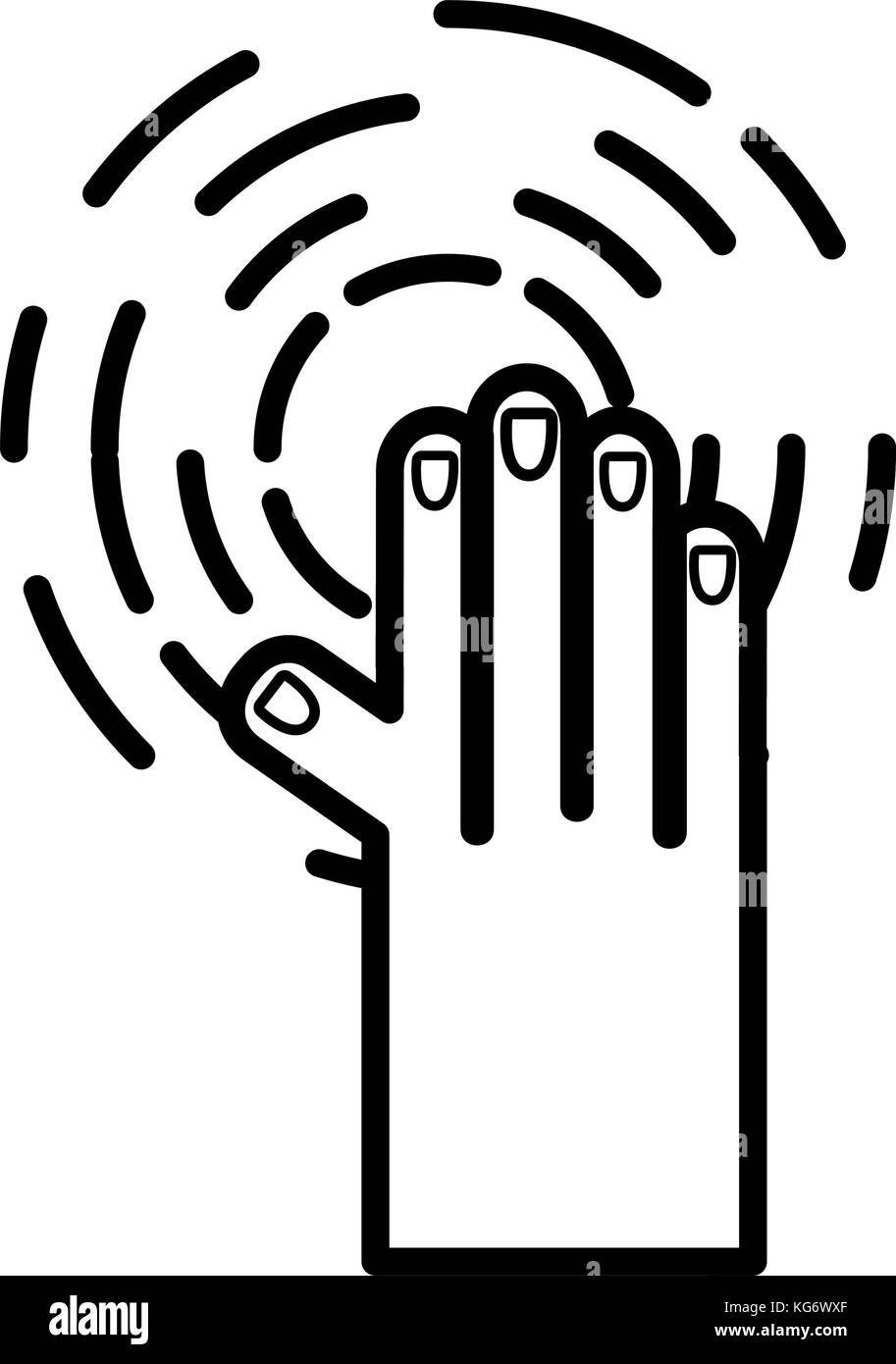 Virtual Hand Vector line hand connecting to virtual reality technology vector illustration ...