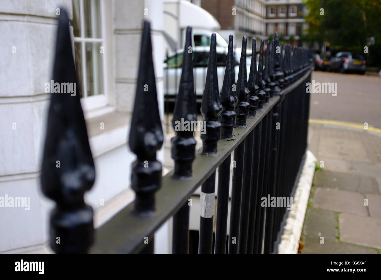 iron railings in Spanish Place, Marylebone, london Stock Photo Alamy