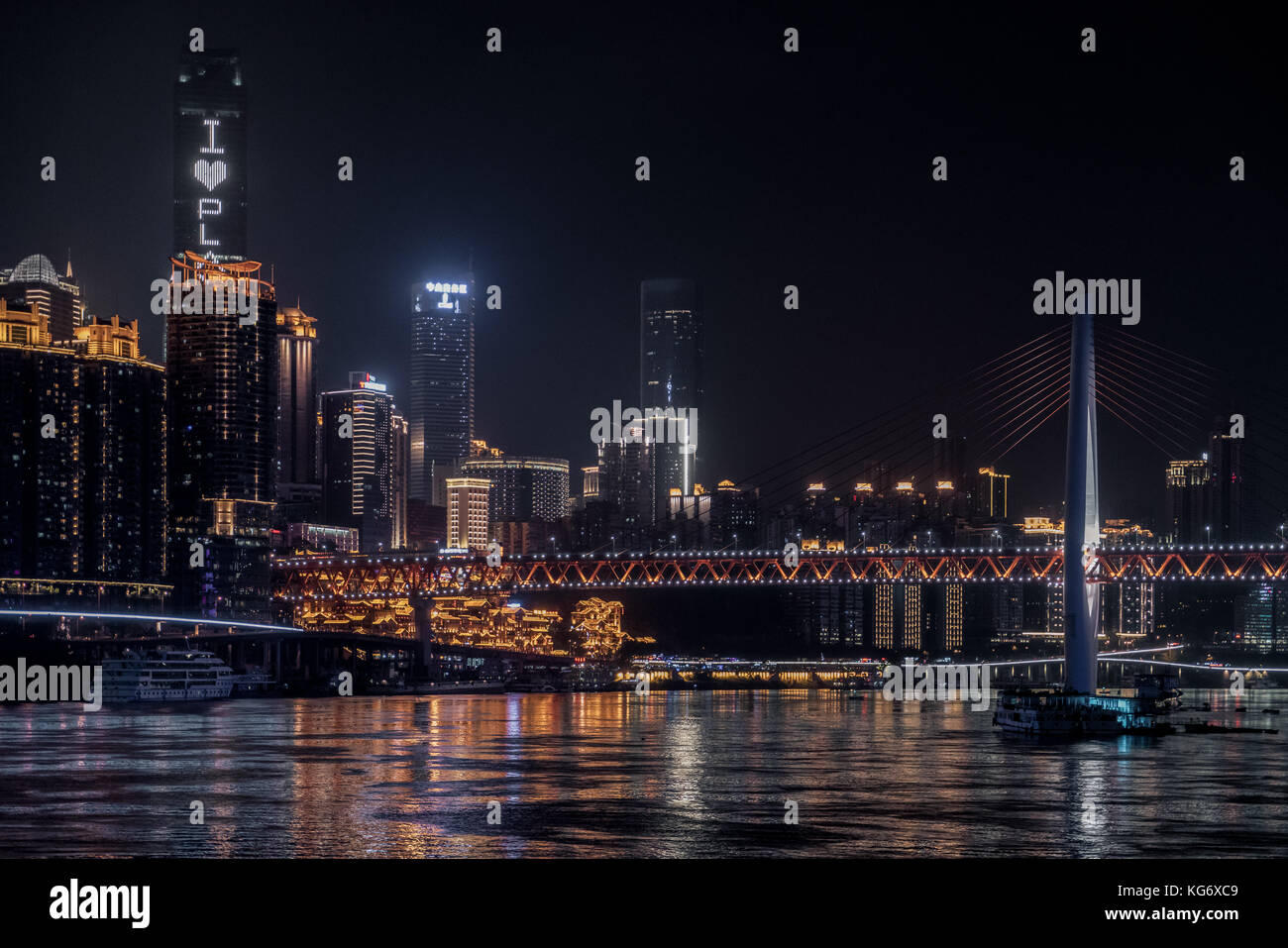 Chonging skyline at night Stock Photo