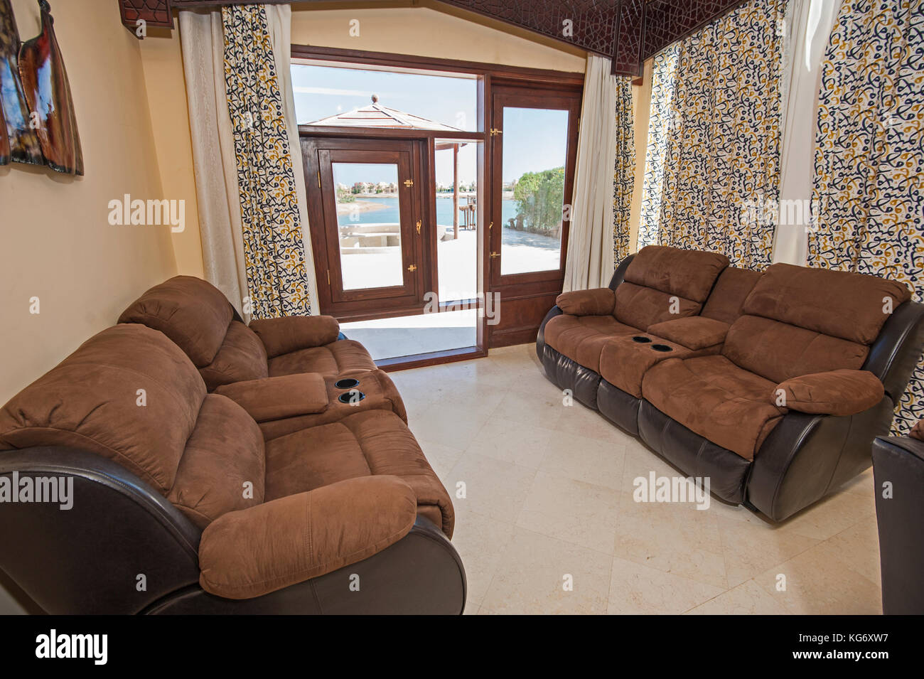 Living room lounge in luxury apartment show home showing interior ...