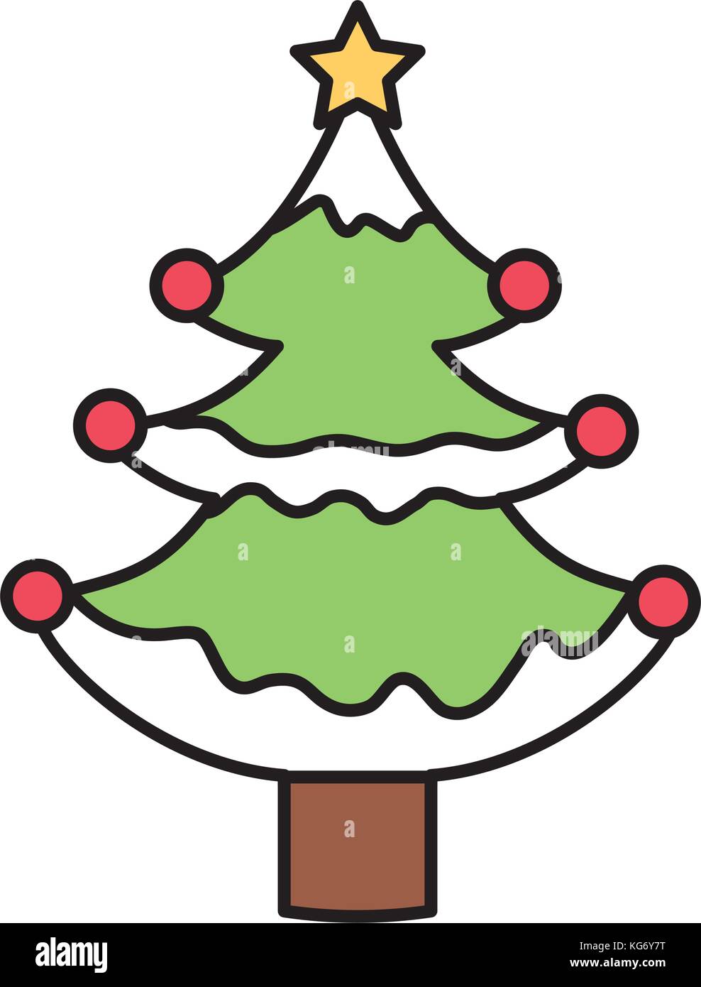 Pine tree icon of Merry christmas and season theme Isolated design ...
