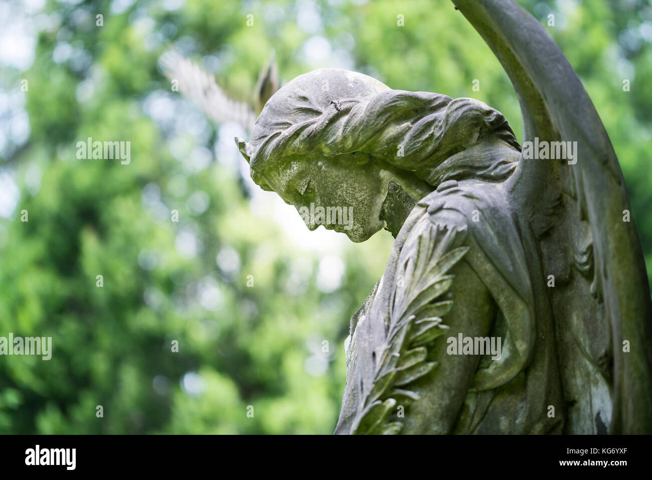 sculpture of a sad angel. unknown artist of the 19th century Stock ...