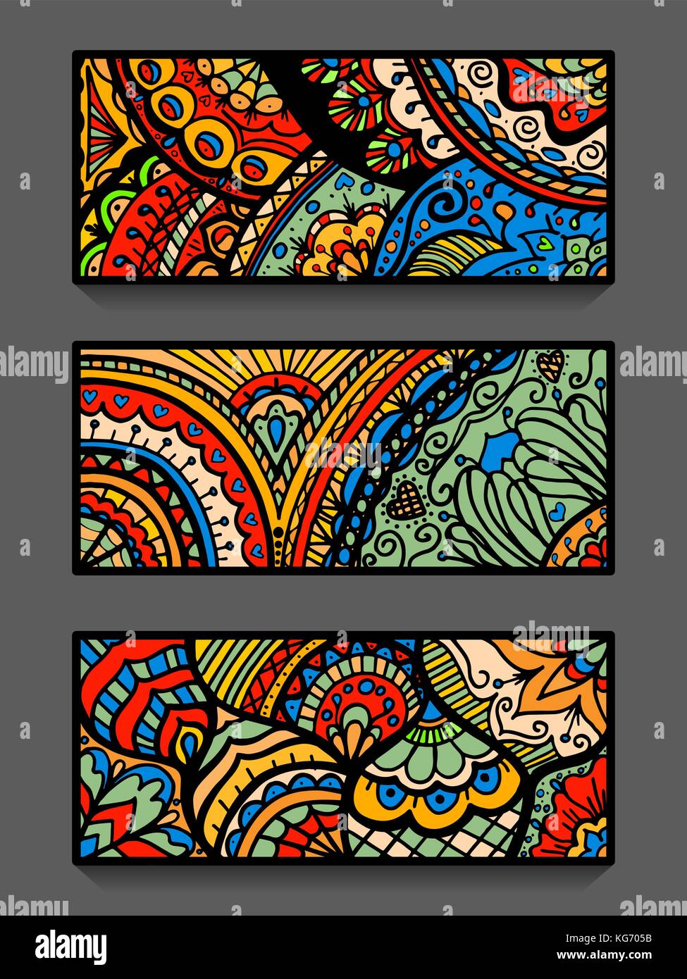 Abstract ethnic pattern cards set. vector illustration image Stock ...
