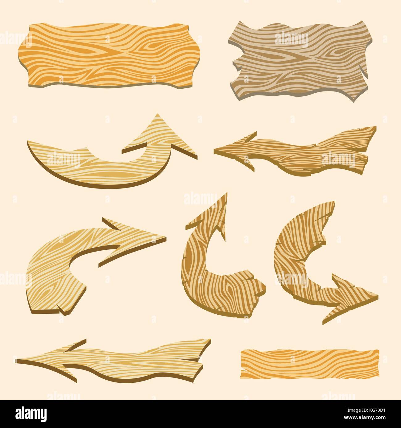 Set of wooden signs and arrows. Vector illustration Stock Vector Image ...