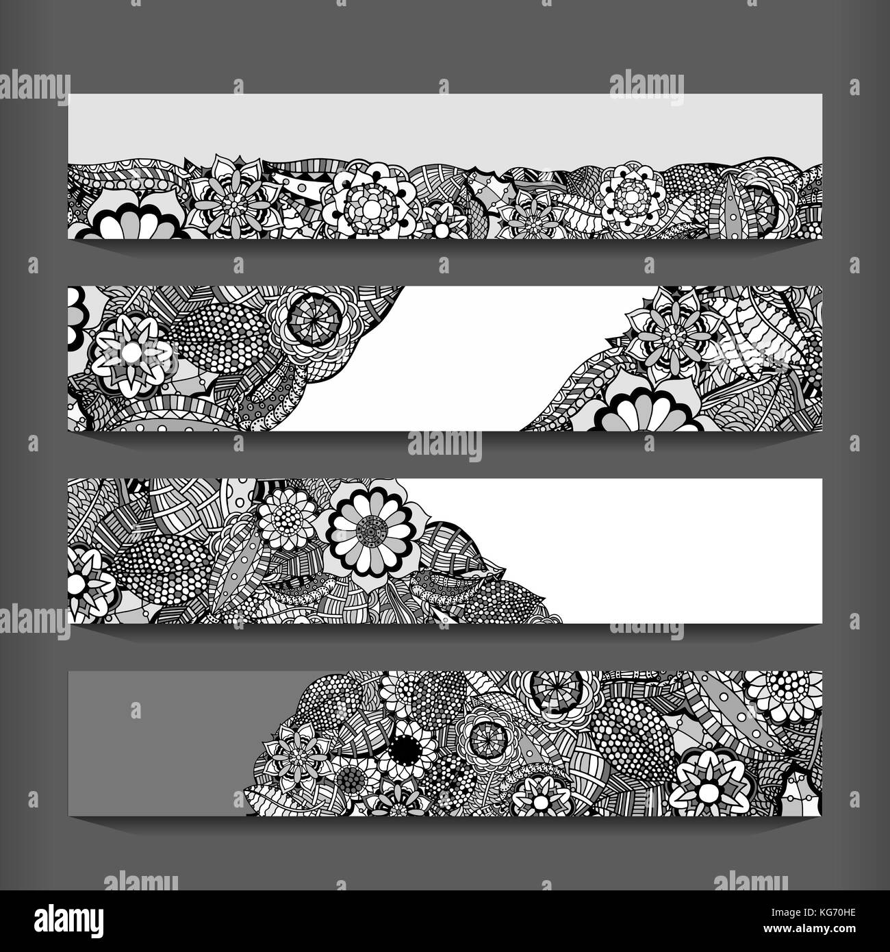 Abstract vector hand drawn vintage ethnic pattern card set Stock Vector ...