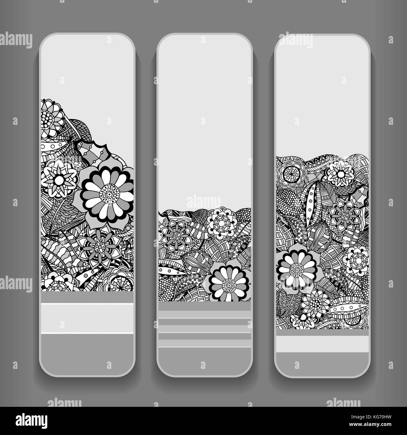 Abstract vector hand drawn vintage ethnic pattern card set Stock Vector ...