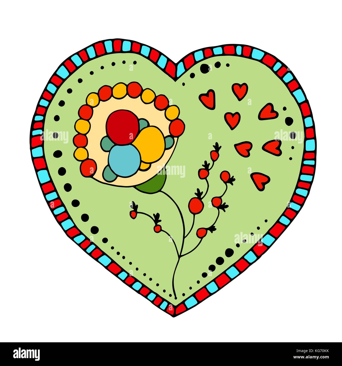 Sketchy Doodle Heart and Swirls Vector Illustration Stock Vector Image ...