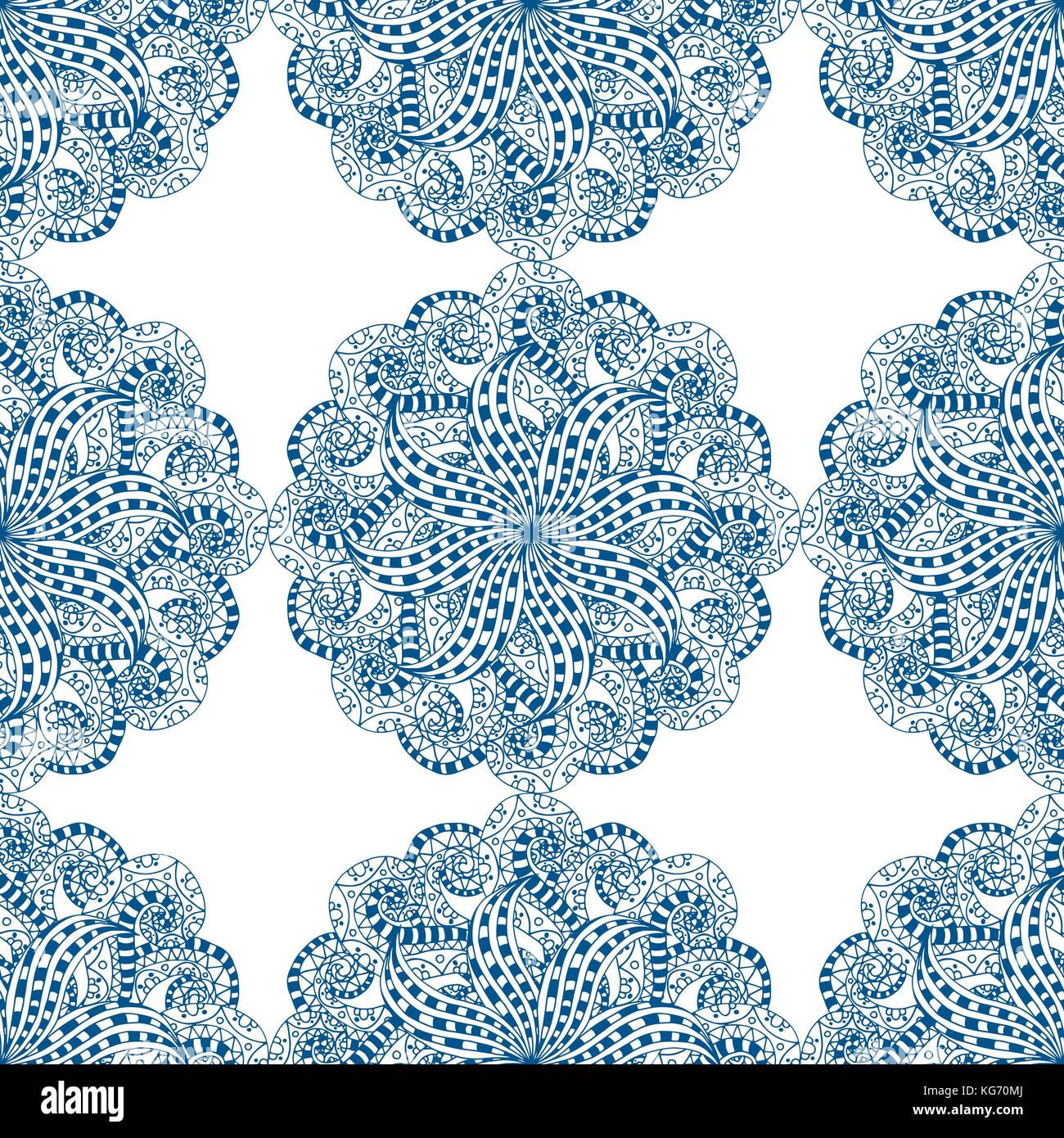 Vector seamless blue pattern. Isolated on white Stock Vector Image ...