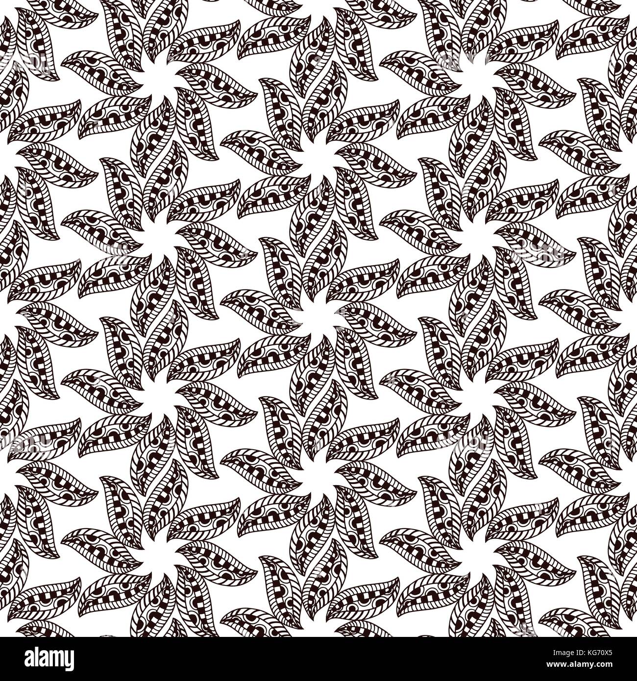 Seamless Abstract Tribal Pattern. Vector illustration. Hand Drawn ...