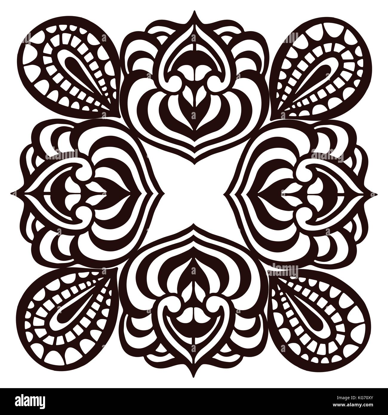 Mandala. Round Ornament Pattern. Vintage decorative elements Hand drawn background. Stock Vector