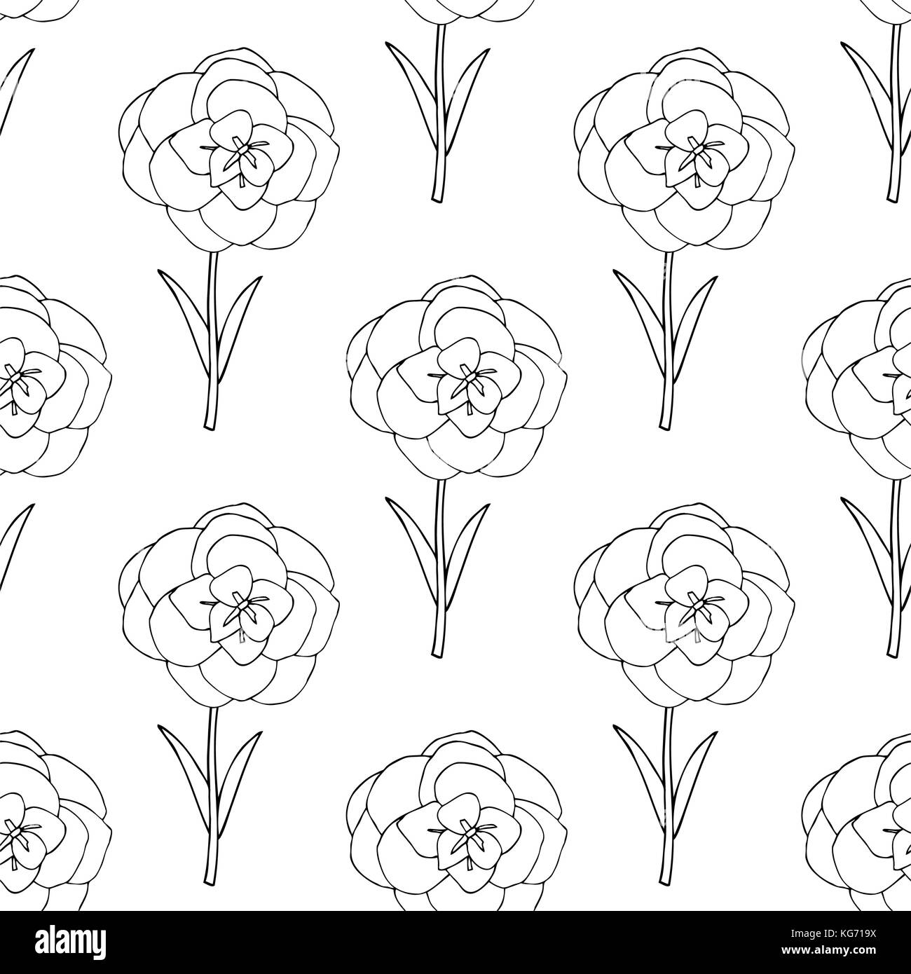 Seamles floral background with flowers. Vector illustration Stock Vector