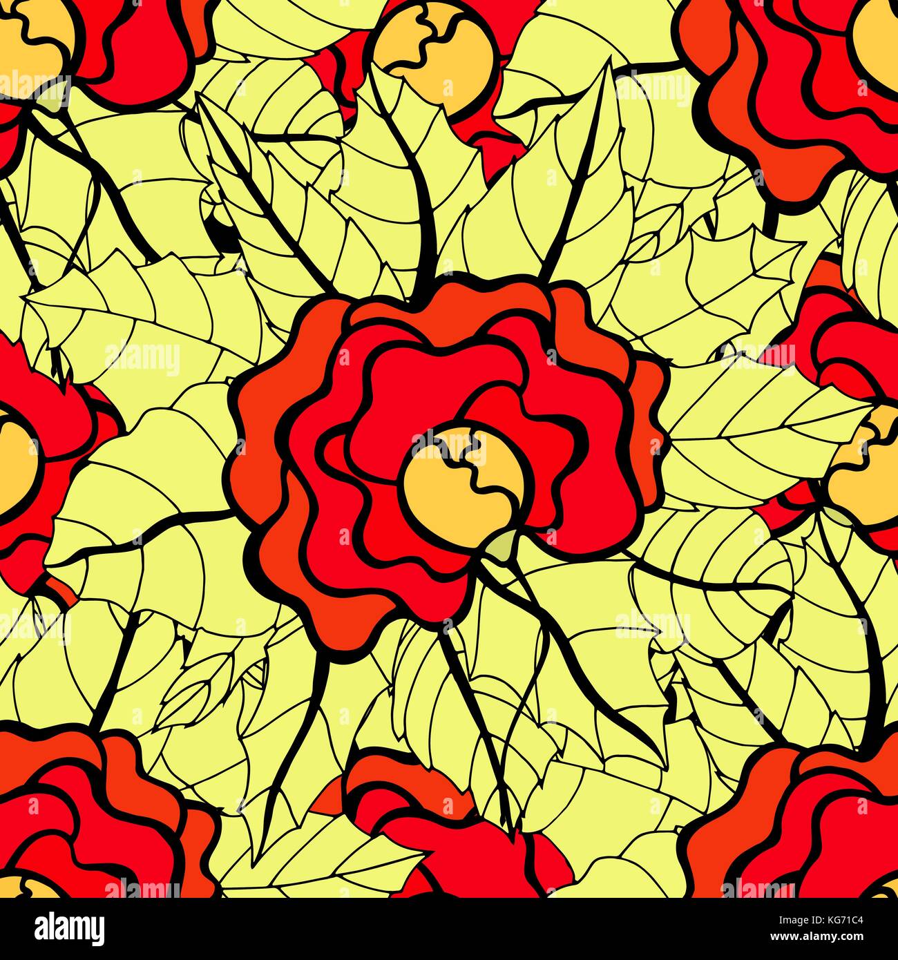 Seamless Floral Pattern. Vector Illustration. Hand Drawn Floral Texture