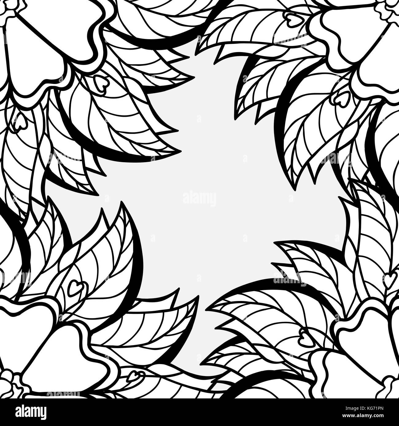 Vector Seamless Monochrome Floral Background. Hand Drawn Decorative ...