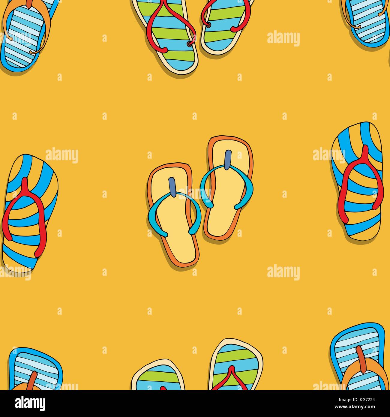 Colorful seamless pattern with flip-flops. Vector illustration Stock ...