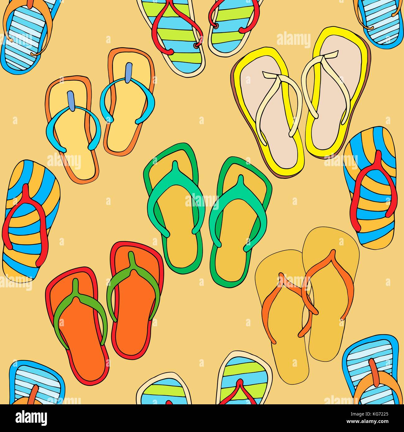 Colorful seamless pattern with flip-flops. Vector illustration Stock ...