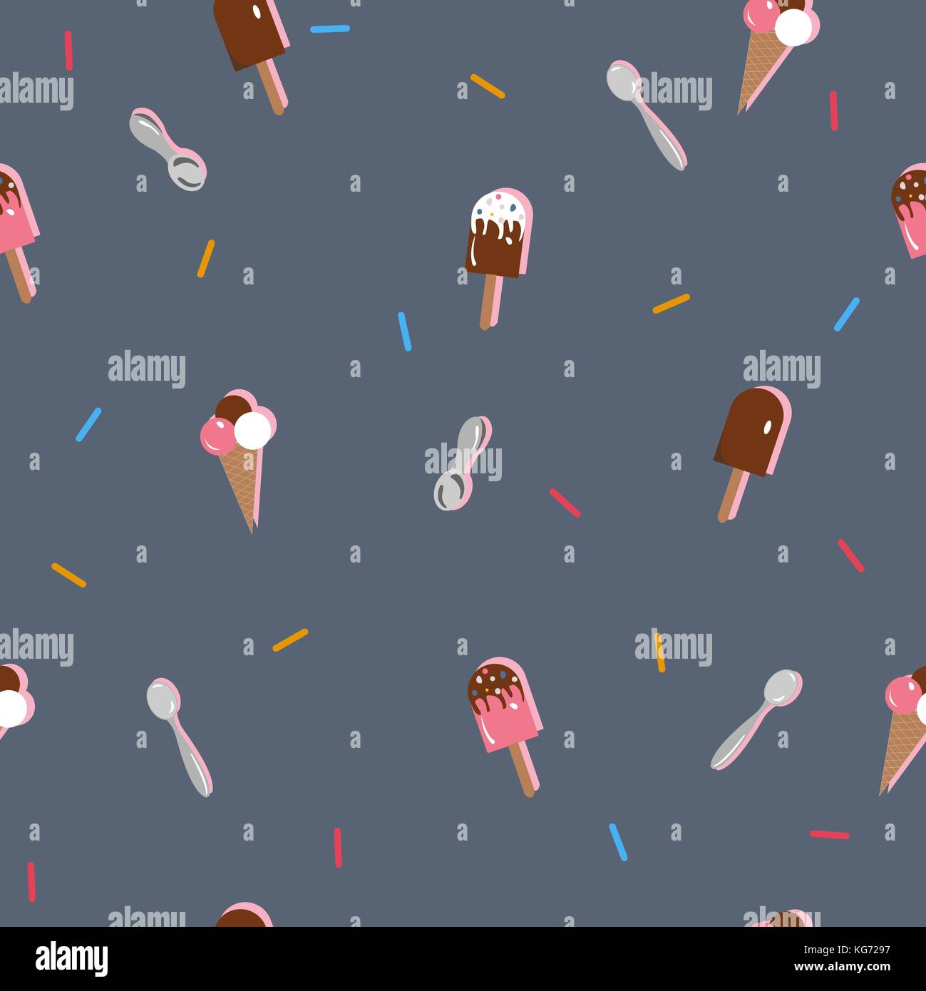 Ice Cream Seamless Pattern. Vector Illustration Stock Vector Image ...