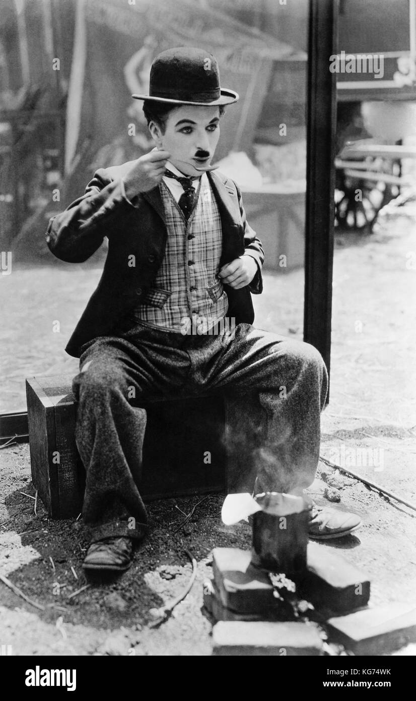 Silent film comic Charlie Chaplin (1889-1913) in the classic film 'The Circus' which was released in January, 1928. (Photo c1926) Stock Photo