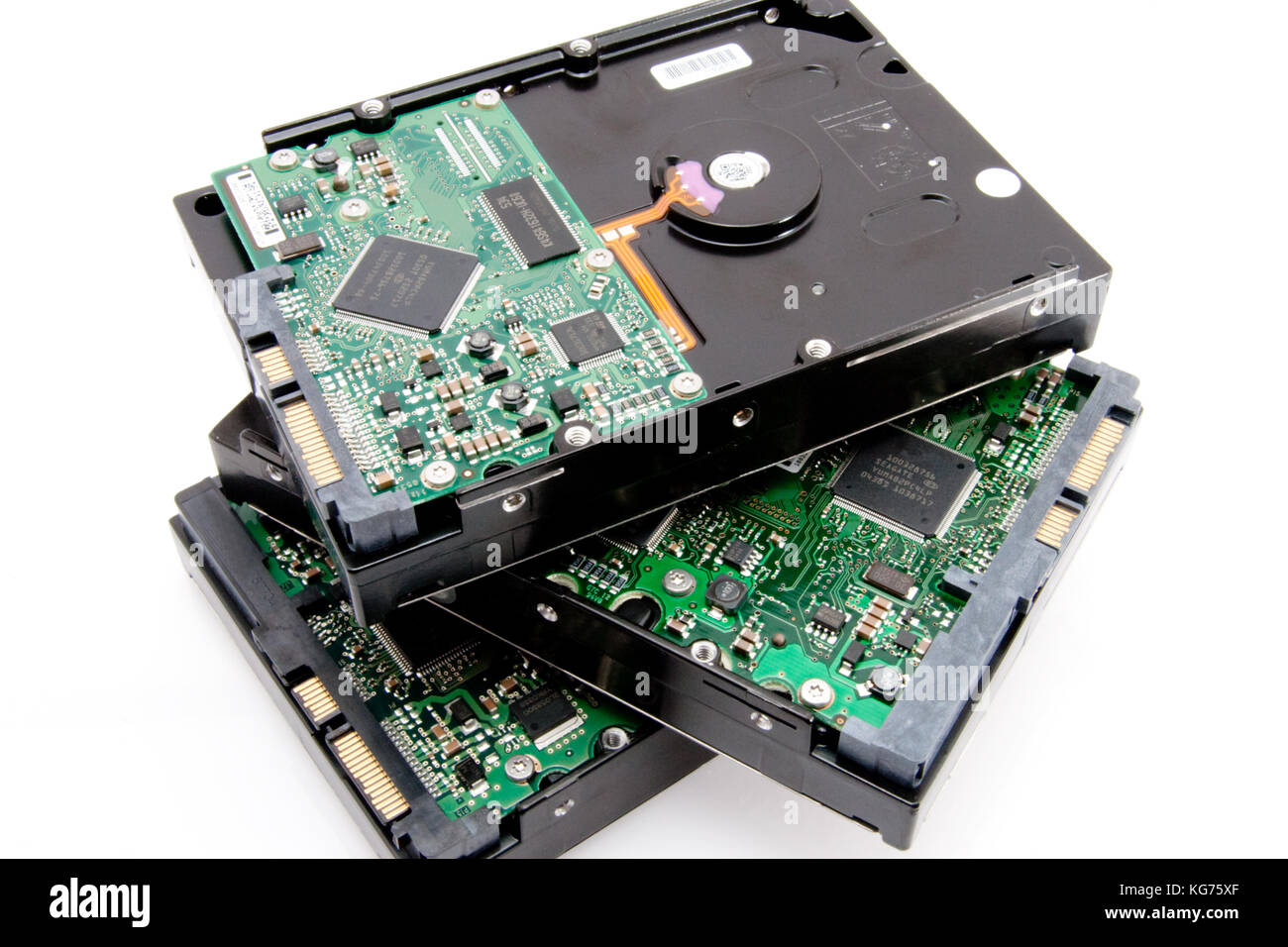 hard drive disk stack with white background Stock Photo Alamy