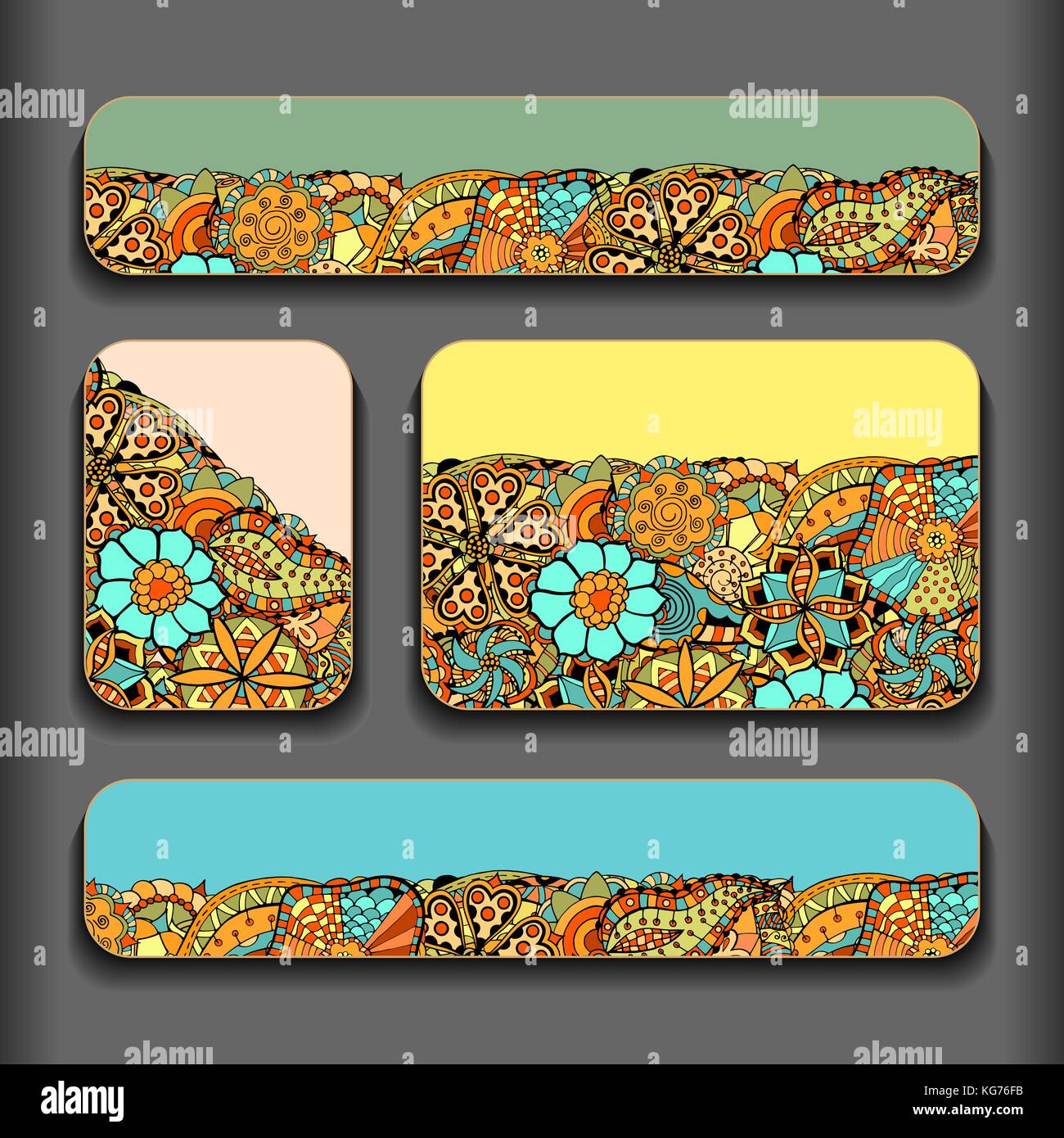 Abstract ethnic pattern cards set. vector illustration image Stock ...