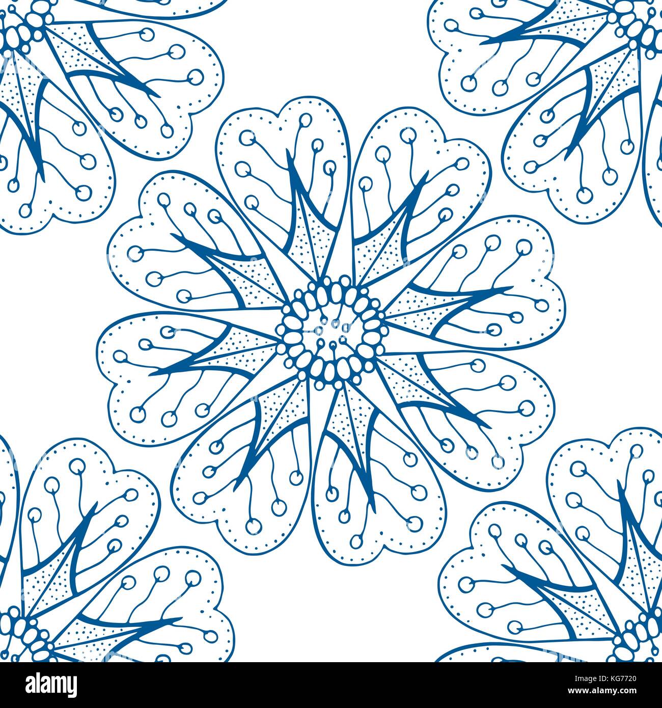 Blue seamless pattern. Design for dutch tile, background, textile Stock ...