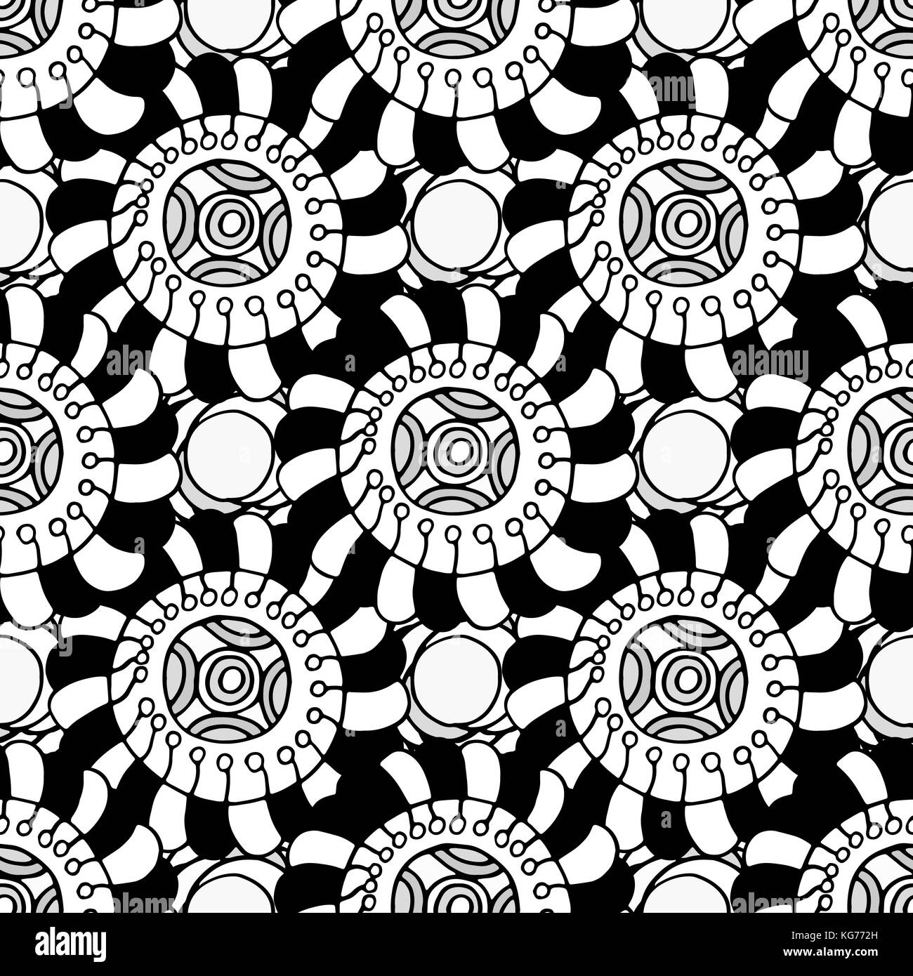 Vector illustration of seamless black and white geometric pattern Stock ...
