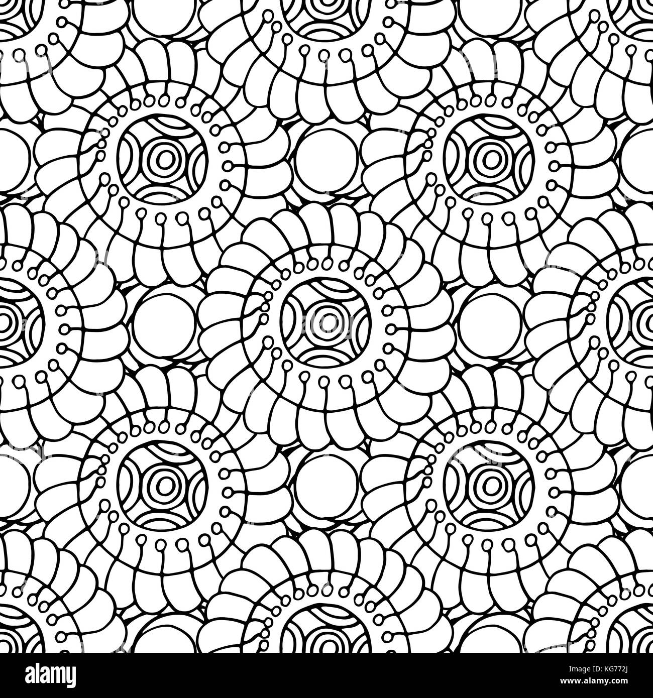 Vector illustration of seamless black and white geometric pattern Stock ...