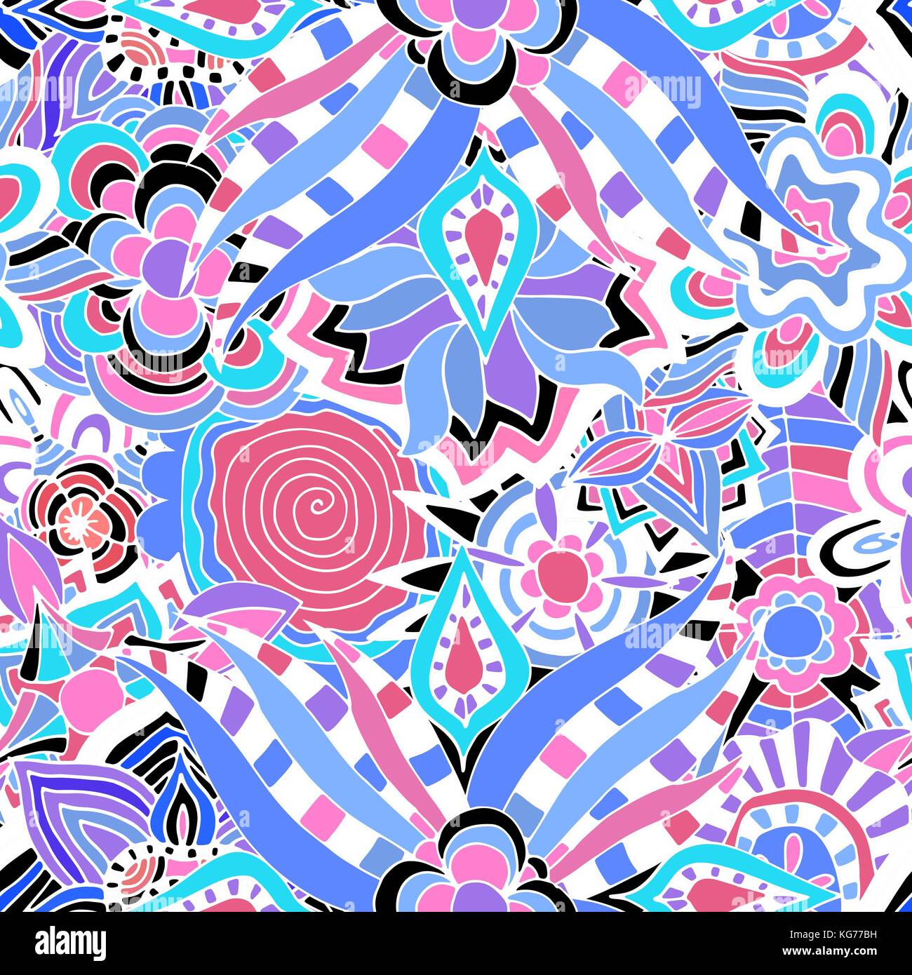 Vector seamless ethnic pattern. Floral background Stock Vector Image ...